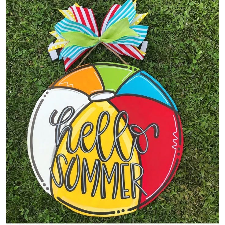 Beach Ball Wood Door Hanger