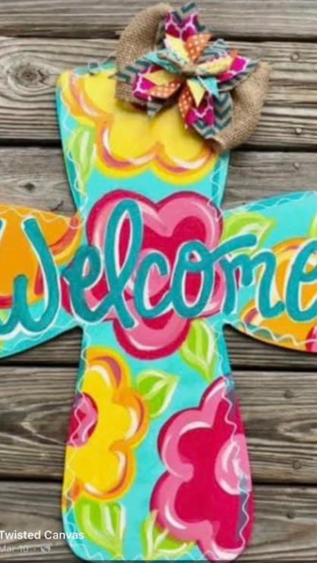 Cross Wood Door Hanger June 8th
