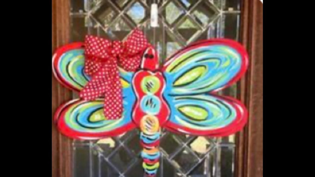 Dragonfly Wood Door Hanger
