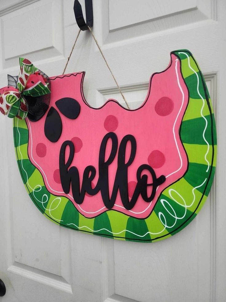 Watermelon Wood Door Hanger