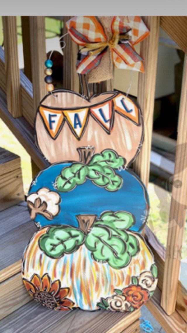 Stack of Pumpkins Door Hanger