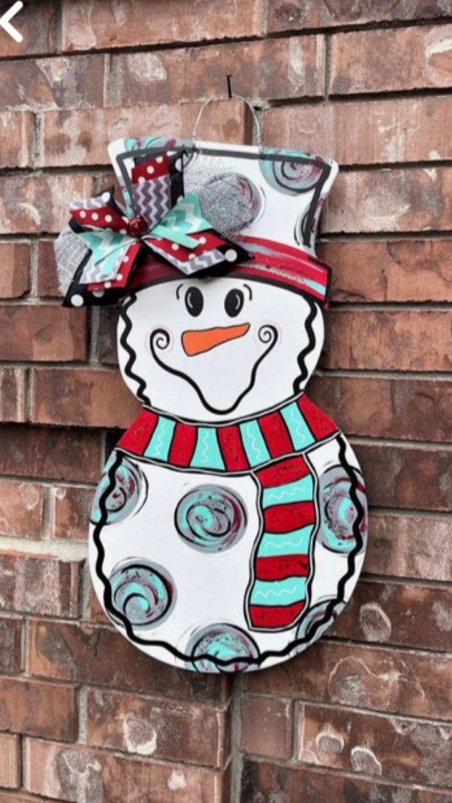 Snowman One Door Hanger (wood)